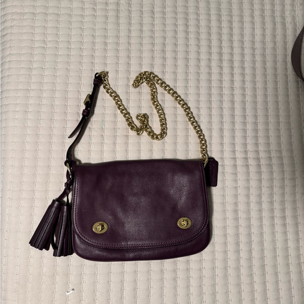 Purple Leather Coach Purse